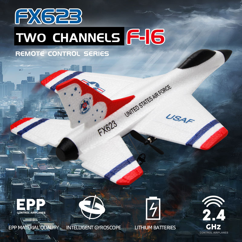 Rc Wing Glider - Новинка, радиоуправляемый самолет Fx623/F16, двухканальный истребитель