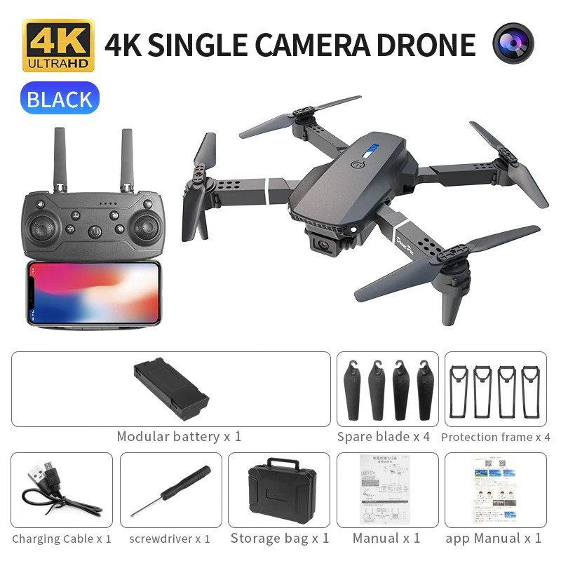 Drone Rc Team City - E88 ProИнтеллектуальный складной дрон поддерживает переключение