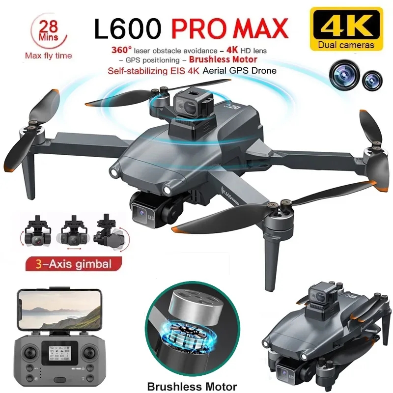 Nano Quad Fpv - L600 PRO MAX GPS Дрон Профессиональный
