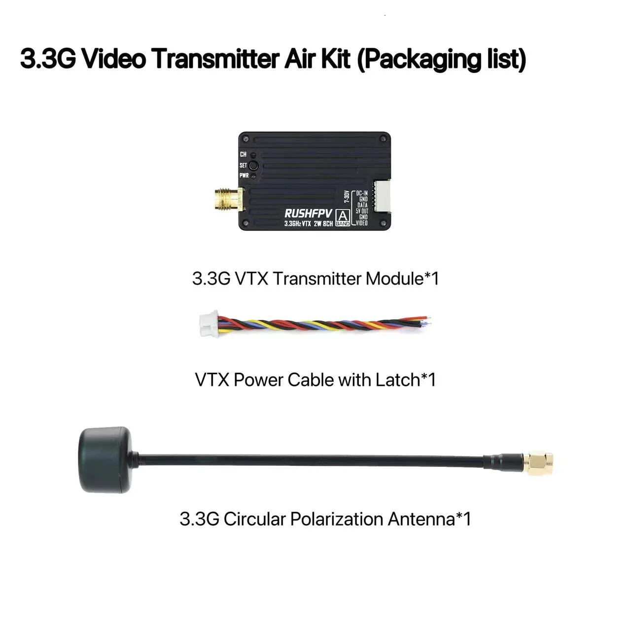 RUSHFPV 3.3G 2W VTX Передатчик – обзор и цена Rc Transmitter Drone